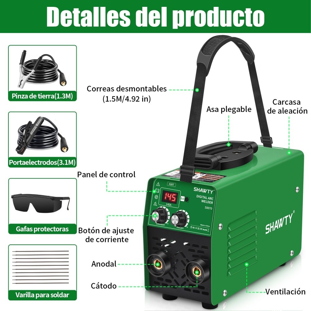 SHAWTY S0070 Mini Portable MMA Welding Machine 145A 110V-220V 50/60Hz 