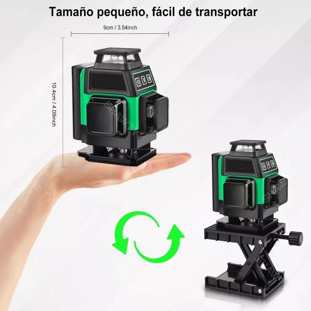 SHAWTY S0035G 4D 360° 16-Line Laser Level 2 Batteries,Remote,Tile Construction for Tile Construction