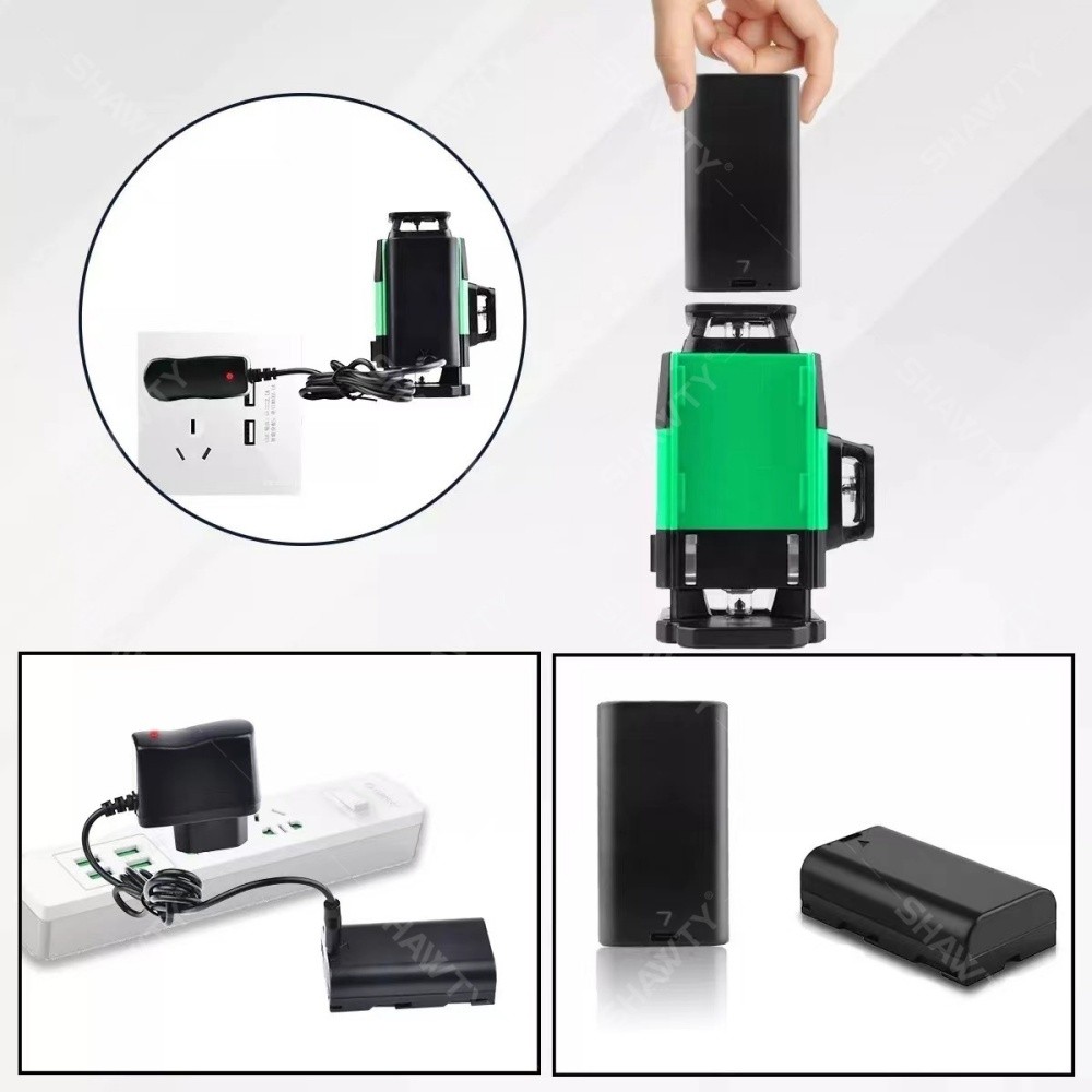 SHAWTY S0035G 4D 360° 16-Line Laser Level 2 Batteries,Remote,Tile Construction for Tile Construction
