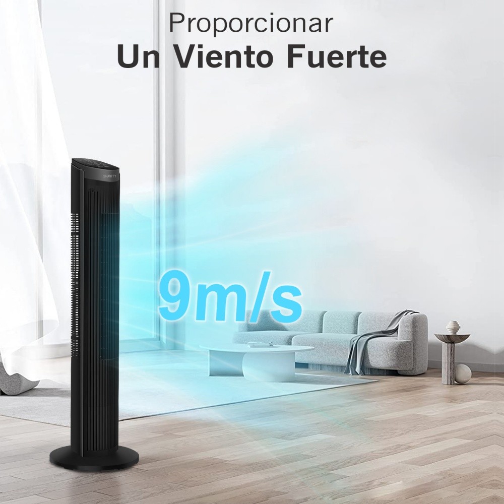 SHAWTY S0126GR 40-inch 100 cm Tower Fan with Remote Control, 5 Speeds, 12-hour Timer,Quiet Operation