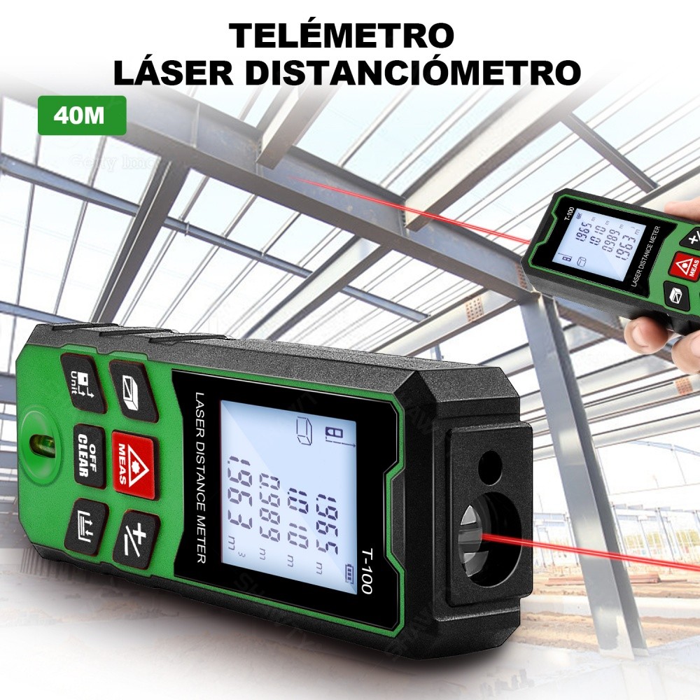 SHAWTY S0102A Laser Distance Meter 50m, LCD Retroiluminado, Silencioso, para Hogares/Edificios/Zonas