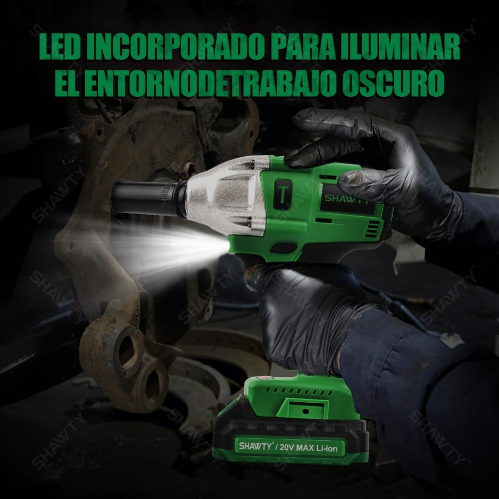 SHAWTY S0048B Cordless Impact Wrench Set 320 Nm, 2400 RPM, 1/4" Chuck, 2 Batteries