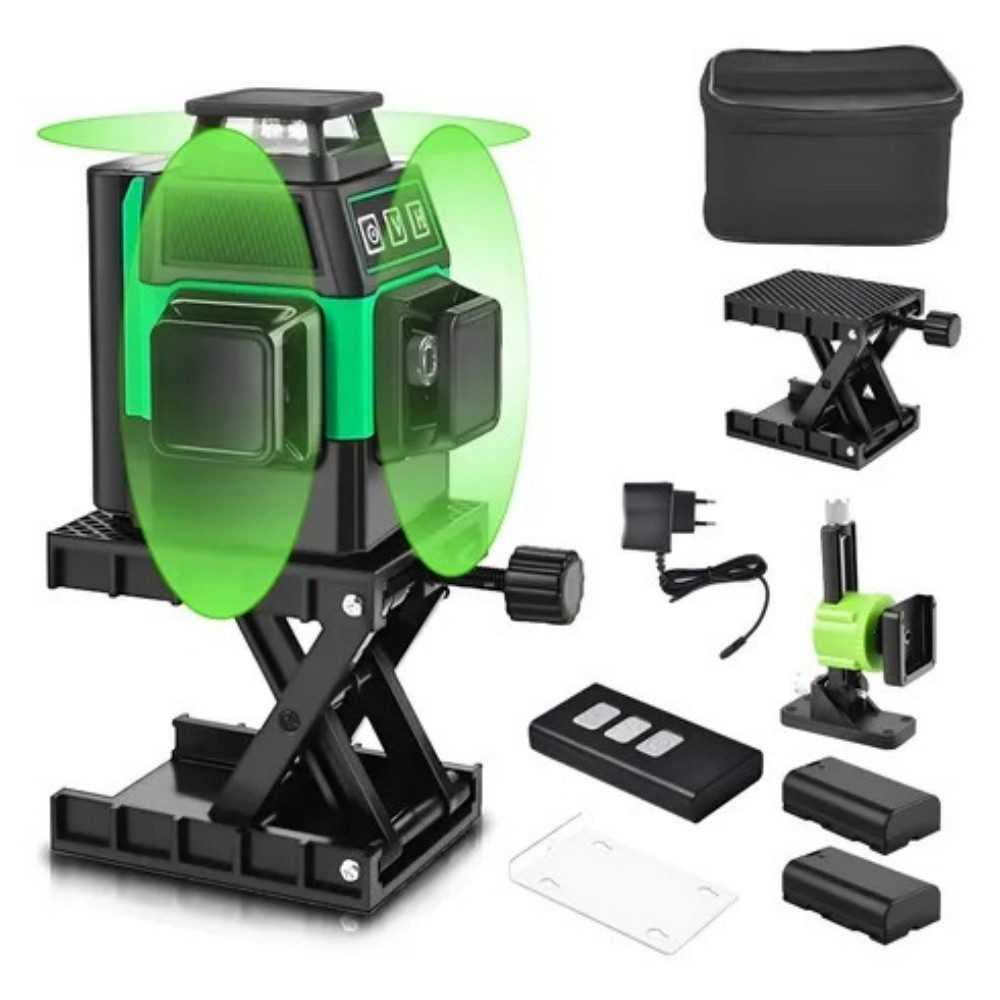 SHAWTY S0034GS 12-Line Green Self-Leveling Laser Horizontal/Vertical, 2 Batteries + Remote