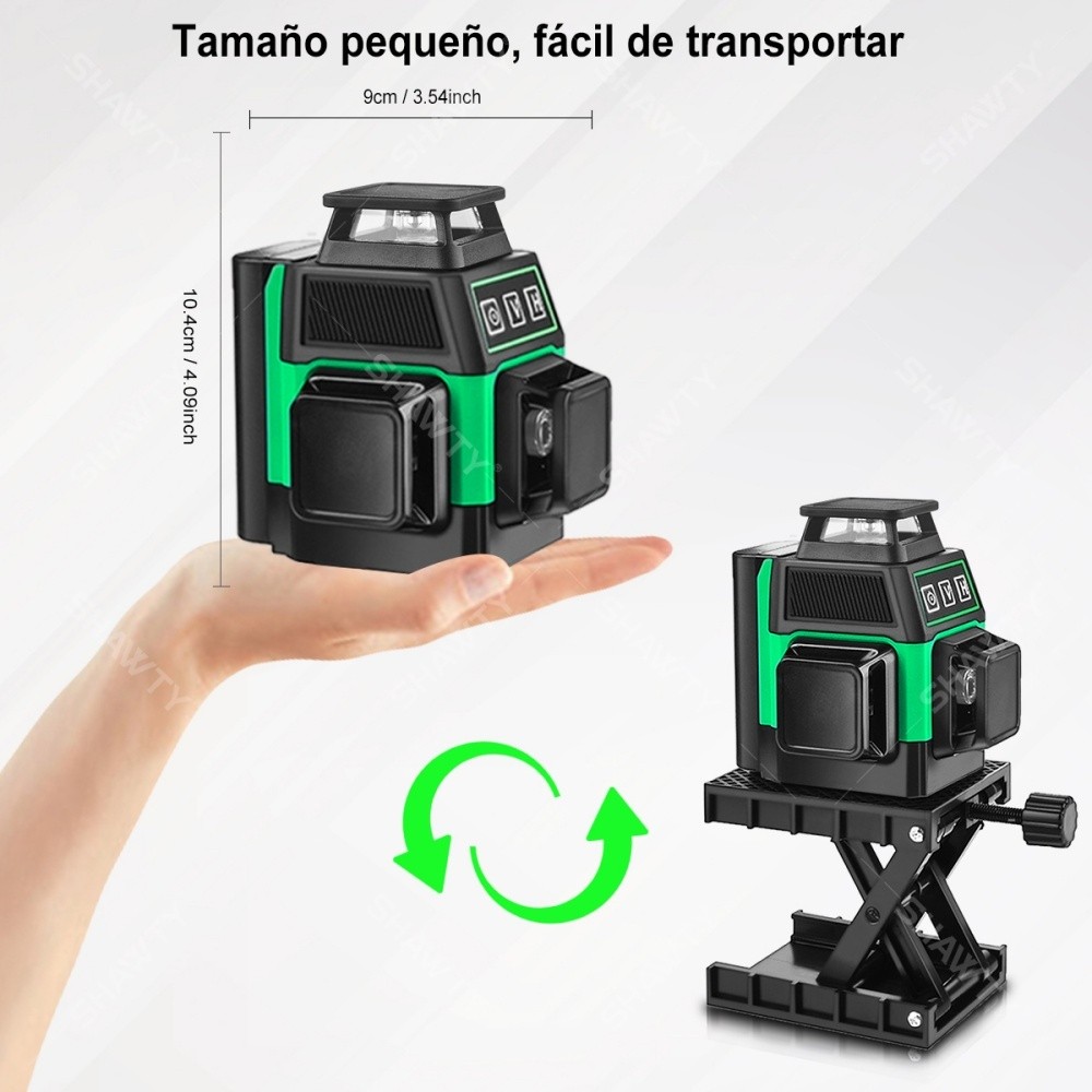 SHAWTY S0034GS 12-Line Green Self-Leveling Laser Horizontal/Vertical, 2 Batteries + Remote