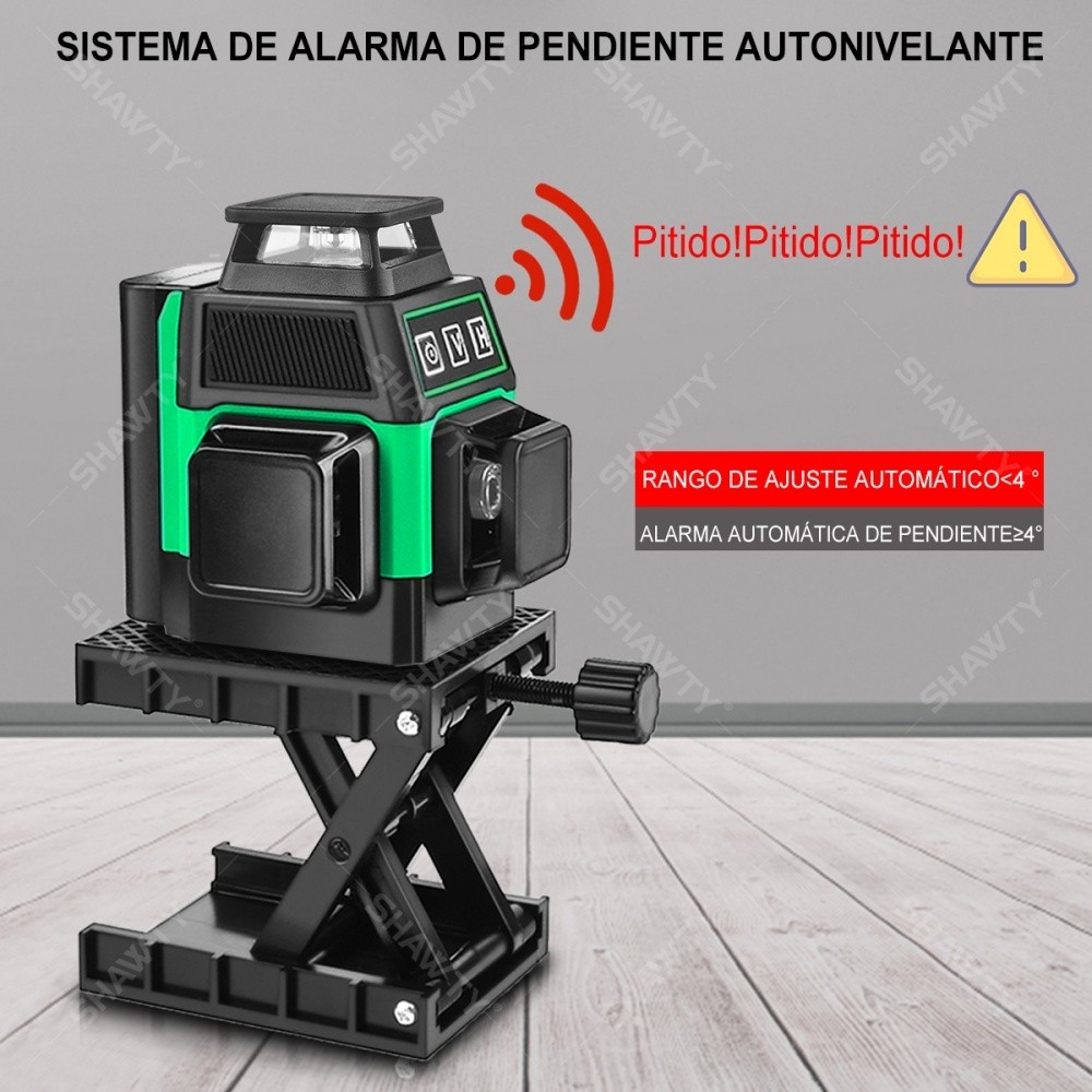 SHAWTY S0034GS 12-Line Green Self-Leveling Laser Horizontal/Vertical, 2 Batteries + Remote