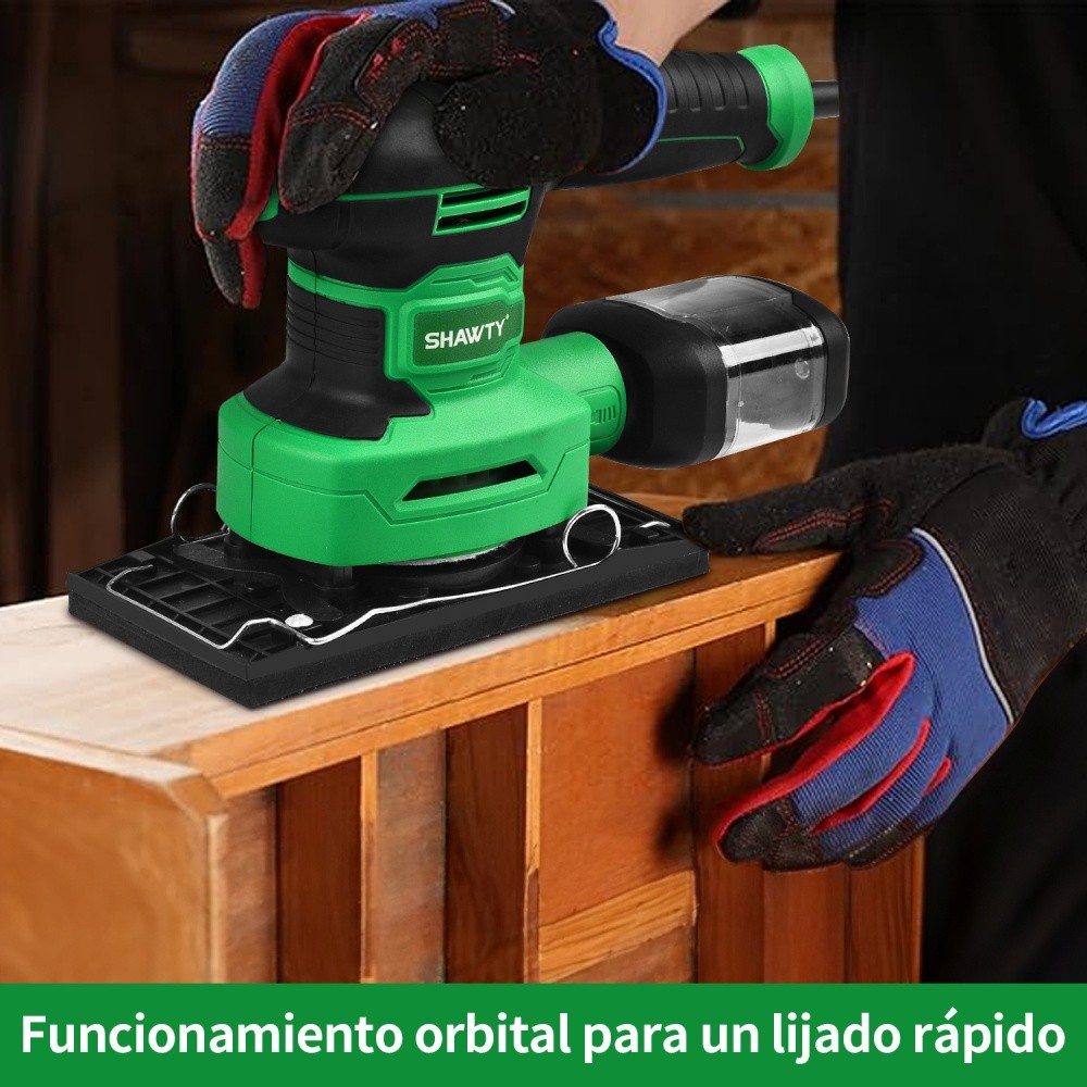 SHAWTY S0086 3-in-1 Orbital Sander 450W 2.5A, 5 Speeds 14000OPM Metal Sanding&Polishing