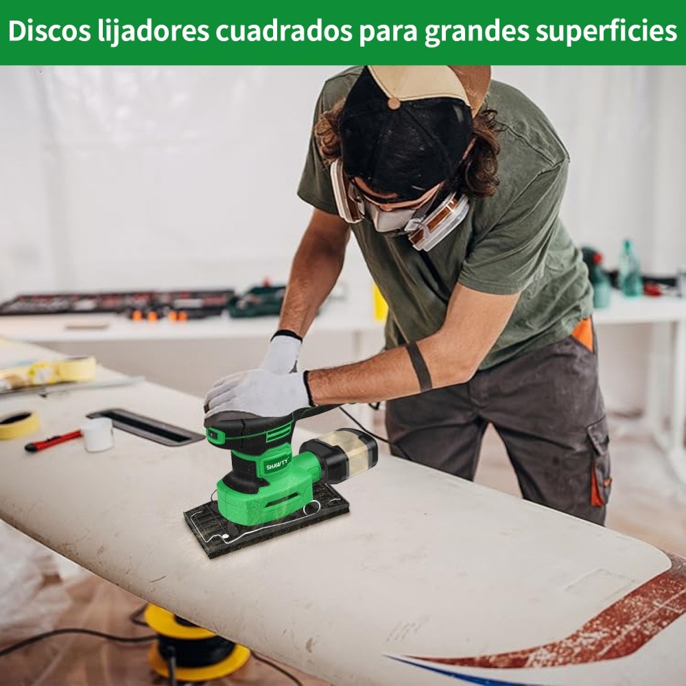 SHAWTY S0086 3-in-1 Orbital Sander 450W 2.5A, 5 Speeds 14000OPM Metal Sanding&Polishing