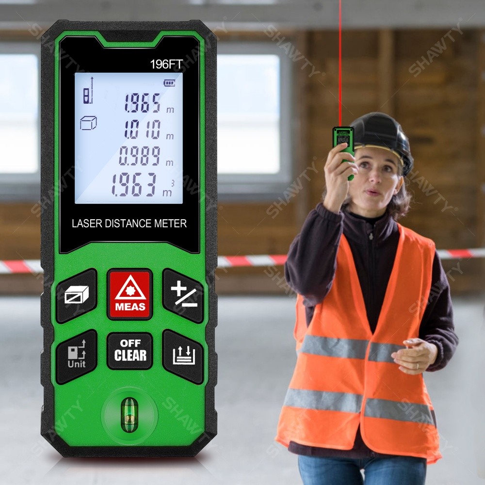 SHAWTY S0102D 100m Laser Distance Meter,±1.5mm High Precision,LCD Backlight,Mute for Homes/Buildings