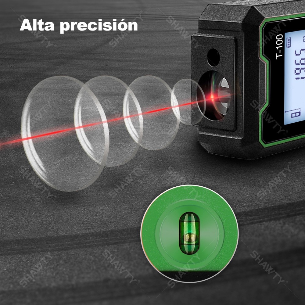 SHAWTY S0102D 100m Laser Distance Meter,±1.5mm High Precision,LCD Backlight,Mute for Homes/Buildings