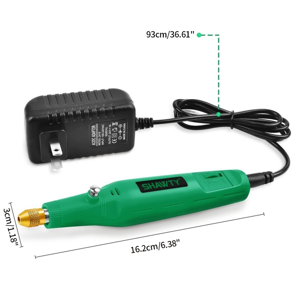 SHAWTY S0065-139 24V Mini Rotary Tool,18000RPM, 139 Pieces+Charger for Rust Removal/Drilling/Cutting