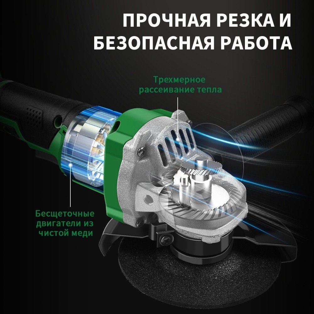 SHAWTY S0052 125mm Cordless Angle Grinder,700W 7000RPM, 4Ah Battery+Portable Bag for Cutting/Sanding