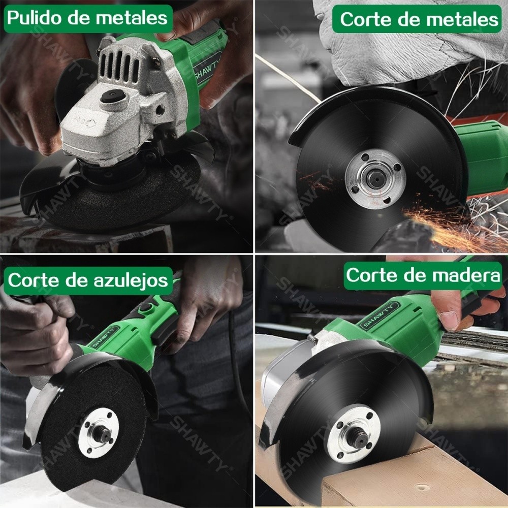 SHAWTY S0052A 20V Cordless Angle Grinder, 2×4.0Ah Batteries for Cutting/Sanding/Grinding