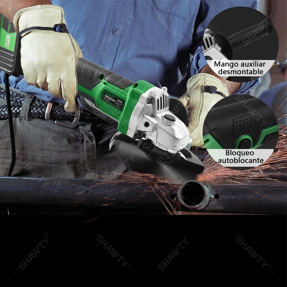 SHAWTY S0052A 20V Cordless Angle Grinder, 2×4.0Ah Batteries for Cutting/Sanding/Grinding