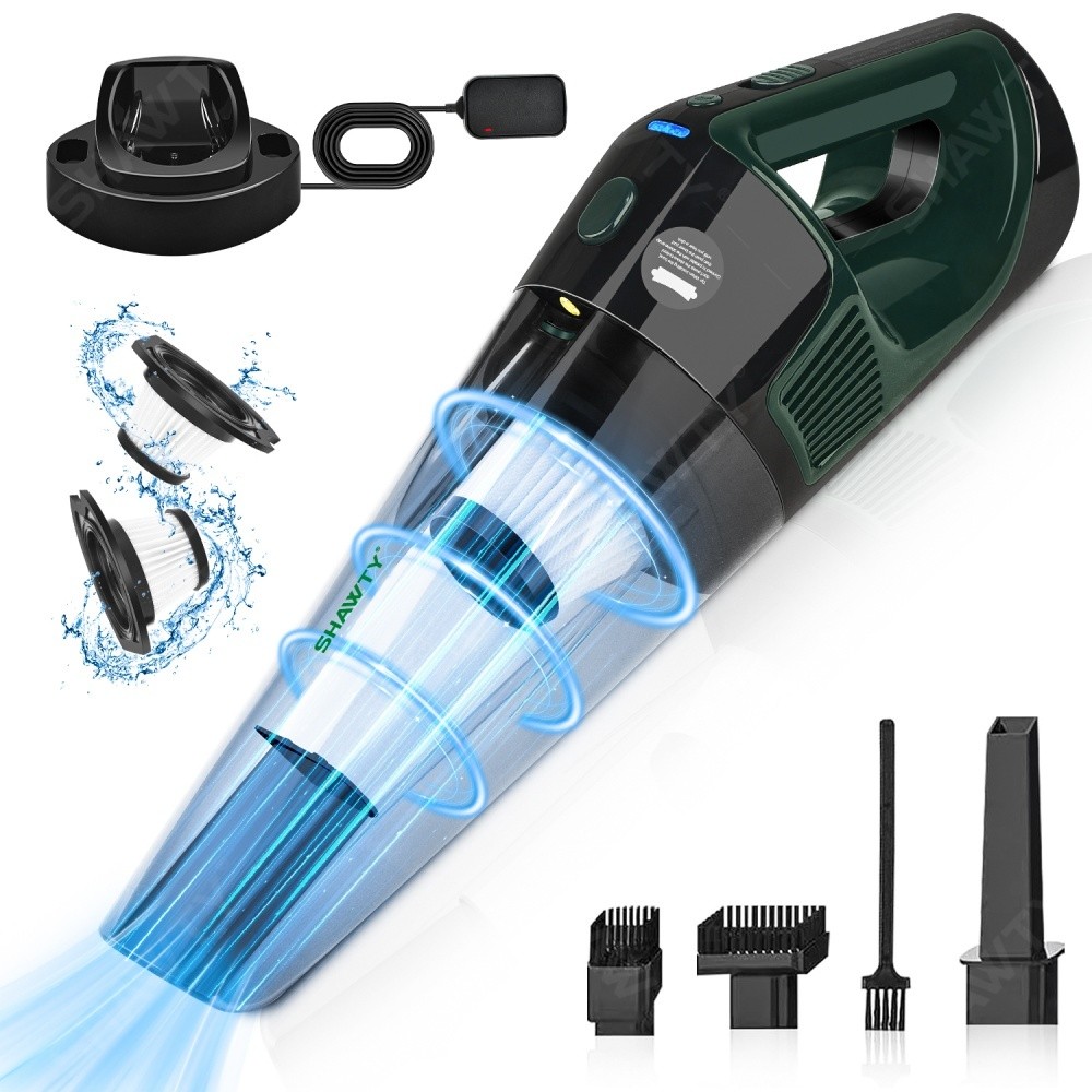 SHAWTY S0090A 20V Cordless Handheld Vacuum, 9500PA 800ml Wet/Dry, 2 Filters + LED Light for Car/Home