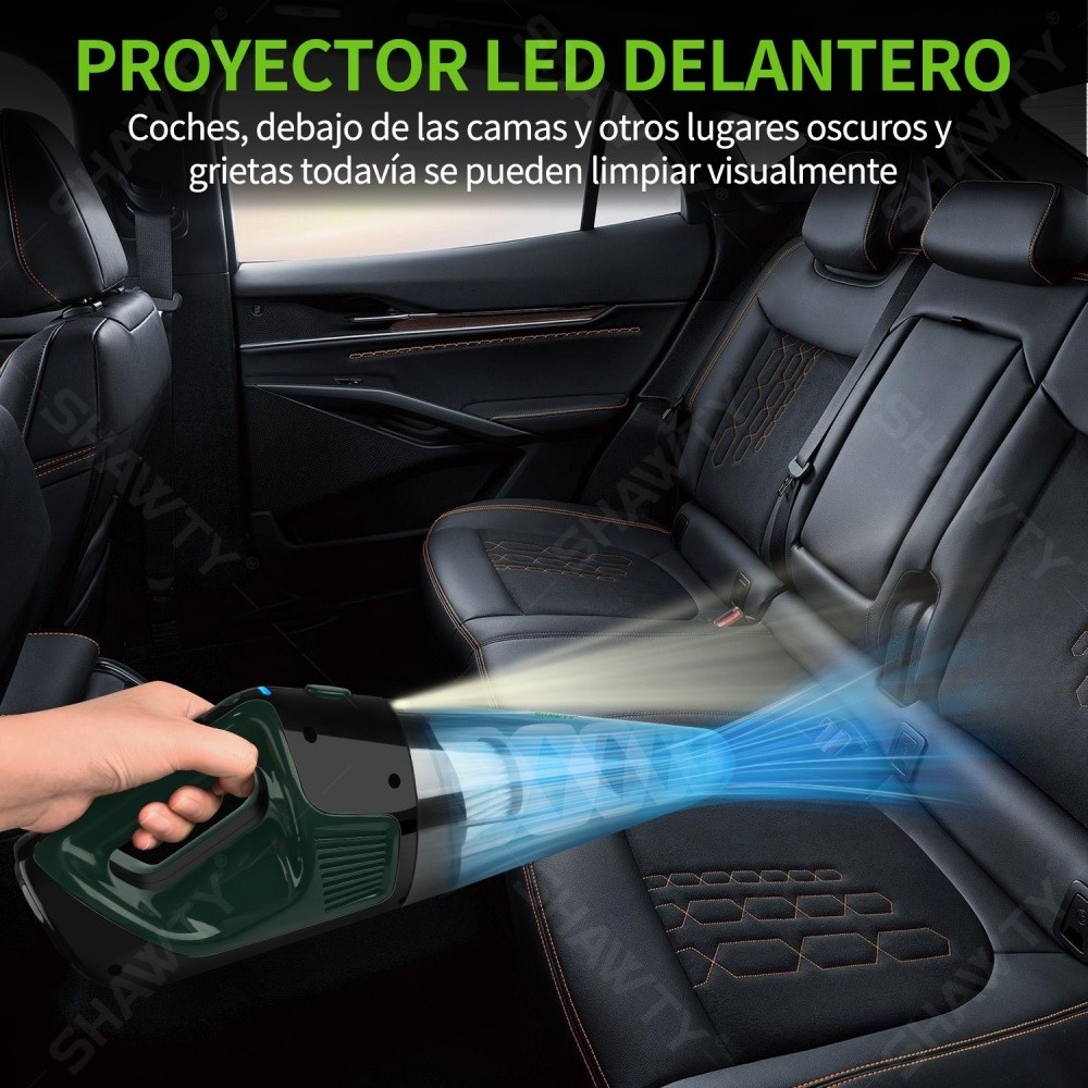 SHAWTY S0090A 20V Cordless Handheld Vacuum, 9500PA 800ml Wet/Dry, 2 Filters + LED Light for Car/Home