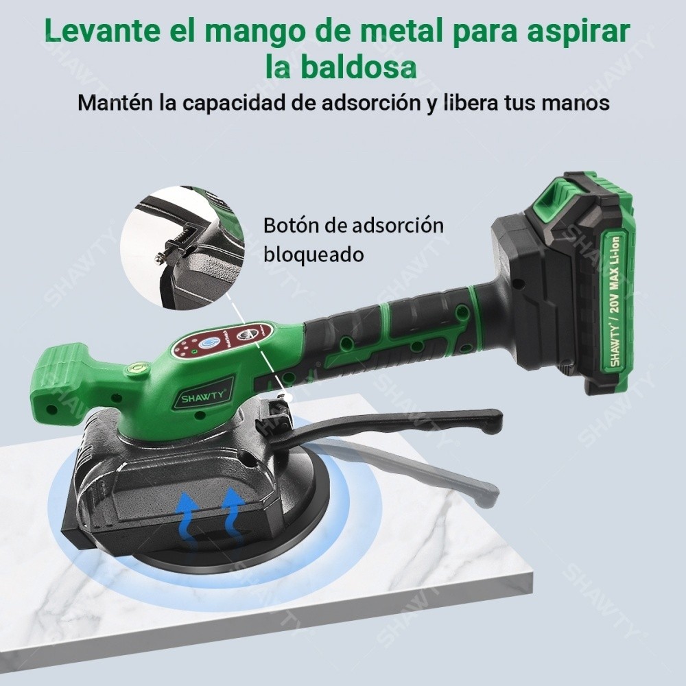 SHAWTY S0044 20V Cordless Tile Leveling Machine,5 Speeds 12000RPM,2 Batteries for Floors/Walls/Tiles
