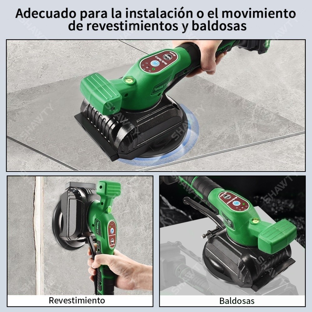 SHAWTY S0044 20V Cordless Tile Leveling Machine,5 Speeds 12000RPM,2 Batteries for Floors/Walls/Tiles