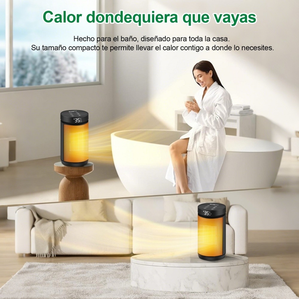 SHAWTY YND-1200Y 1500W PTC Heater 12H Timer, 4 Settings, 70° Oscillation, Remote, Home/Office Use
