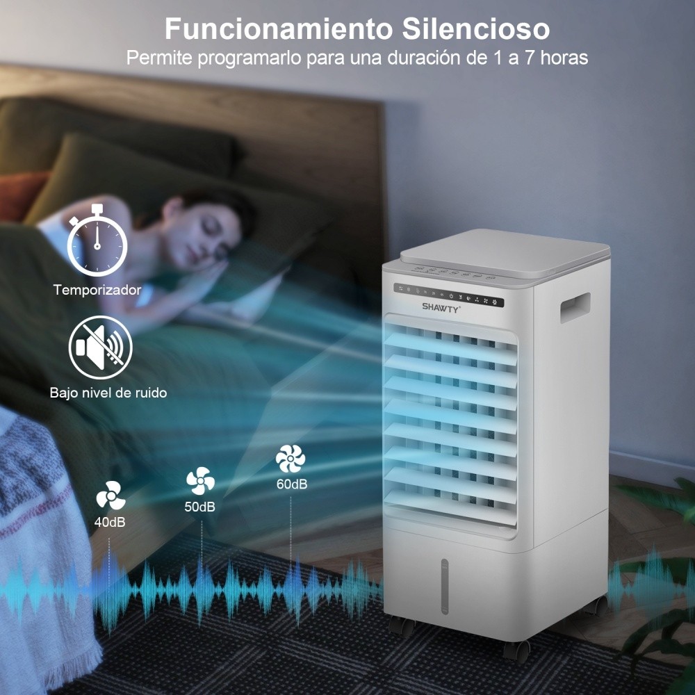 SHAWTY S0124 3-in-1 Evaporative Air Cooler-Portable AC Fan, 5L Water Tank, 3 Speeds & Remote Control