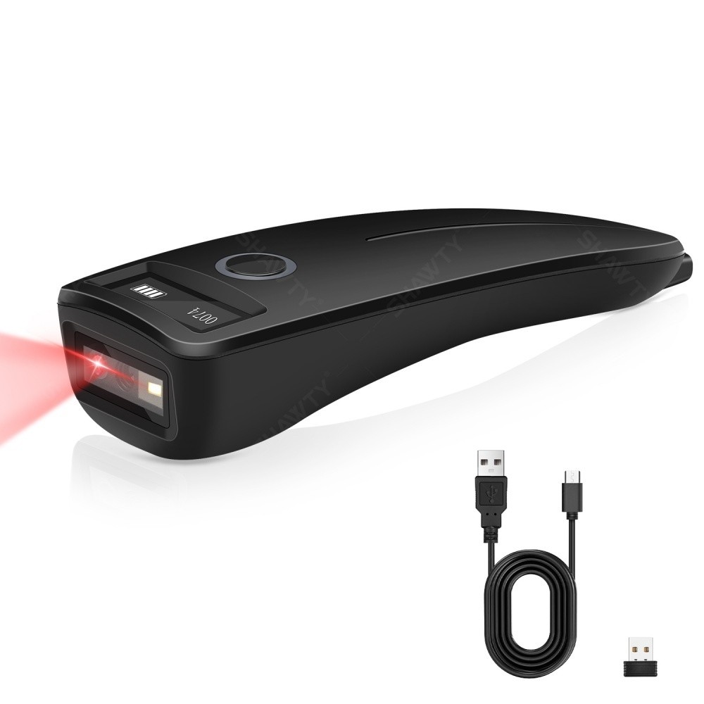 SHAWTY S0121 1D/2D/QR Wireless  Bluetooth Barcode Scanner - 2.4GHz+USB, Win/Mac/Phone/PC Compatible 
