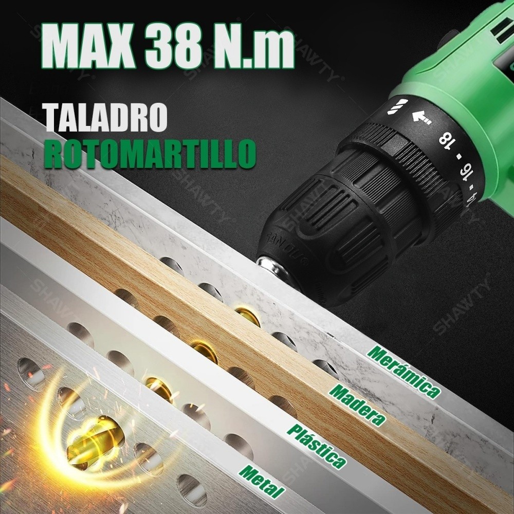 SHAWTY S0006 20V Cordless Rotary Hammer Drill/Driver