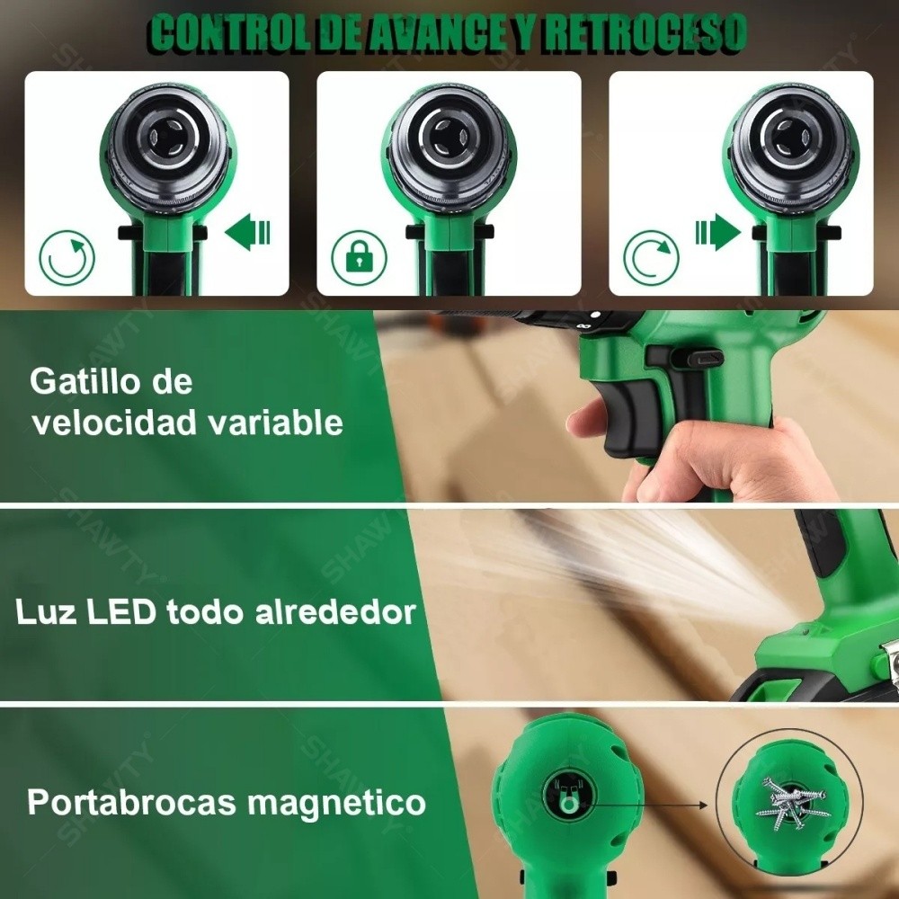 SHAWTY S0006 20V Cordless Rotary Hammer Drill/Driver