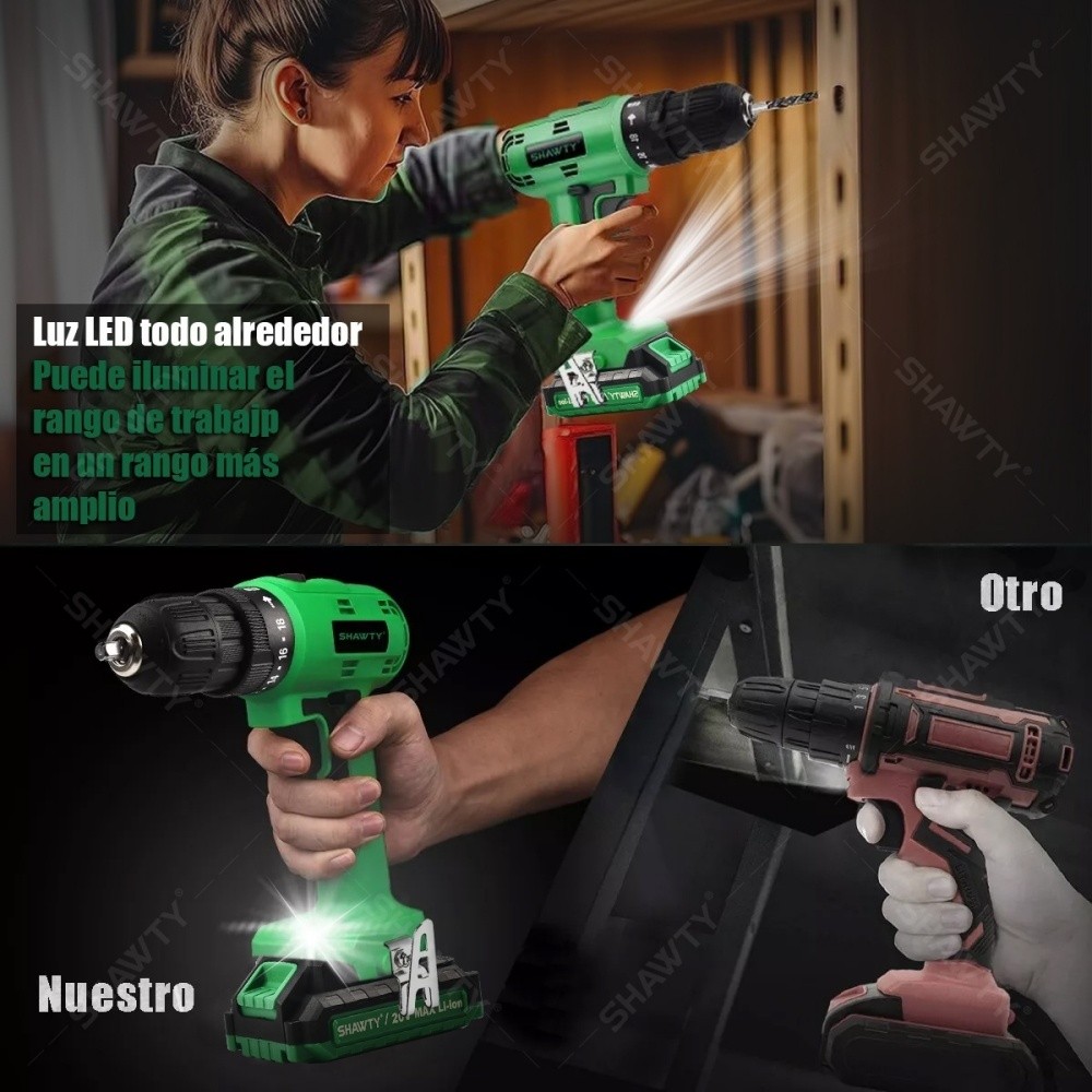 SHAWTY S0006 20V Cordless Rotary Hammer Drill/Driver