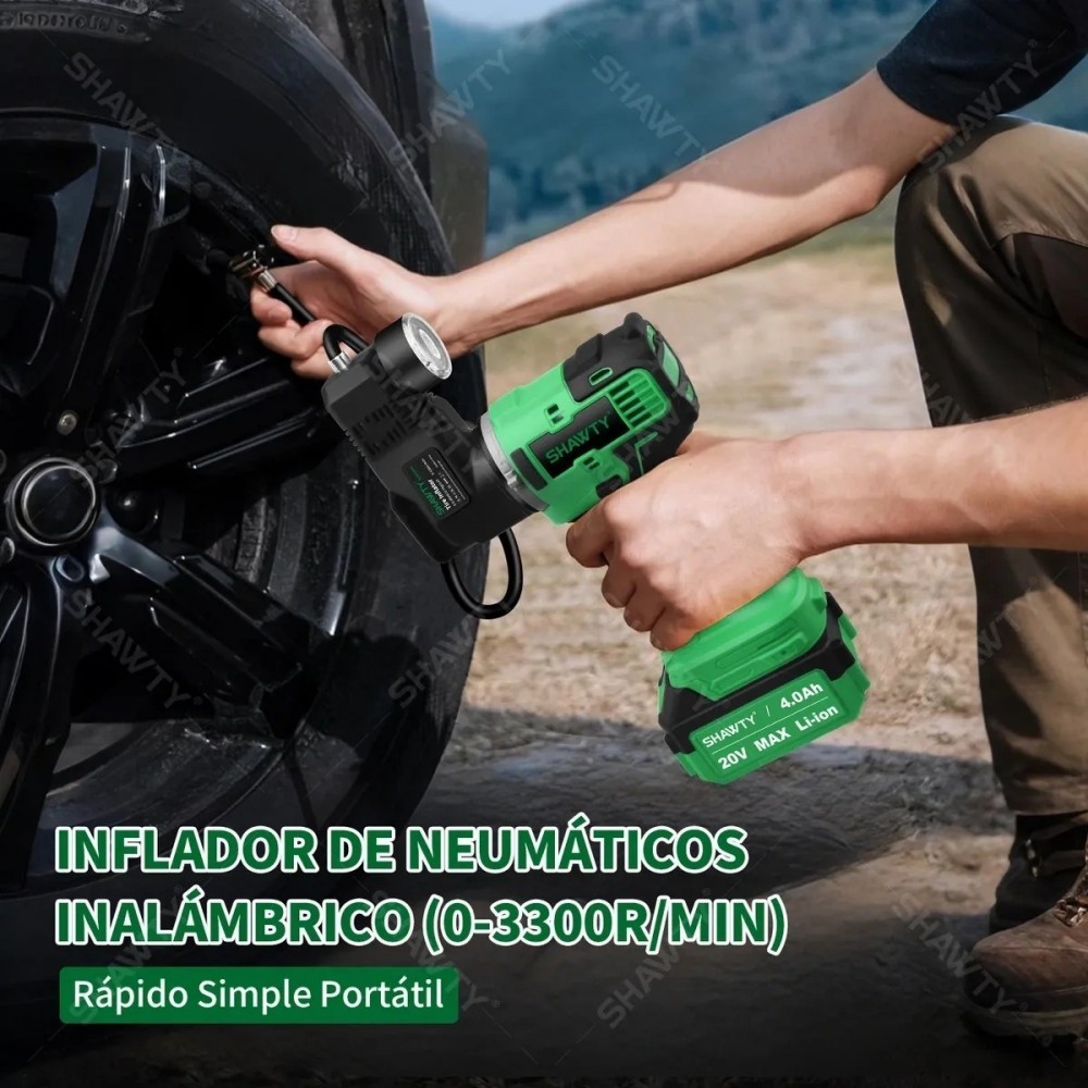 SHAWTY S0009 6-in-1 20V Cordless Tools - 2×4.0Ah Batteries+6 Power Tools Drill/Grinder/Inflator etc