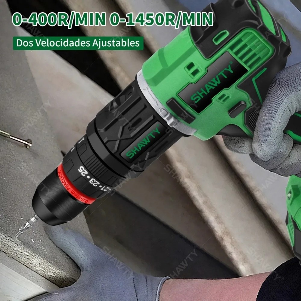 SHAWTY S0009 6-in-1 20V Cordless Tools - 2×4.0Ah Batteries+6 Power Tools Drill/Grinder/Inflator etc