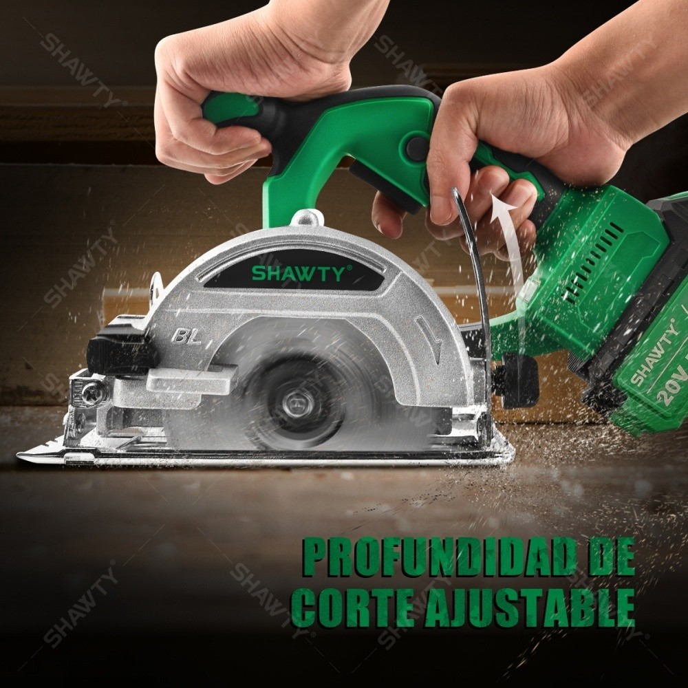 SHAWTY S0013 Cordless Circular Saw - 2×4.0Ah Batteries, Adjustable 90°-45°, Multi-Material Cut