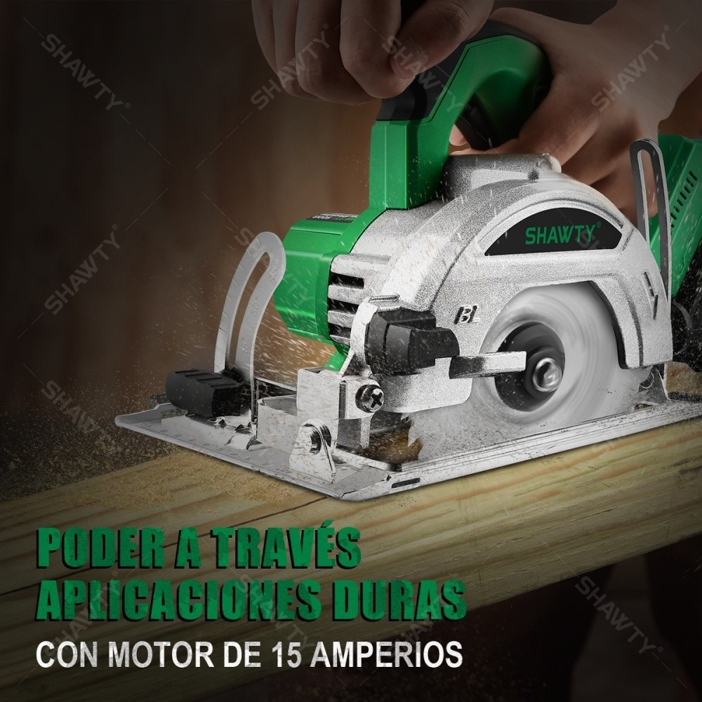 SHAWTY S0013 Cordless Circular Saw - 2×4.0Ah Batteries, Adjustable 90°-45°, Multi-Material Cut