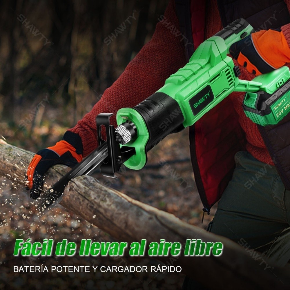 SHAWTY S0015 Cordless Reciprocating Saw Kit - 2700 RPM, 4000mAh, 8 Blades, Multi-Material