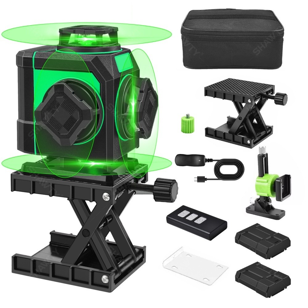 SHAWTY S0032 Multifunctional 2-Line Laser Level with Two Batteries
