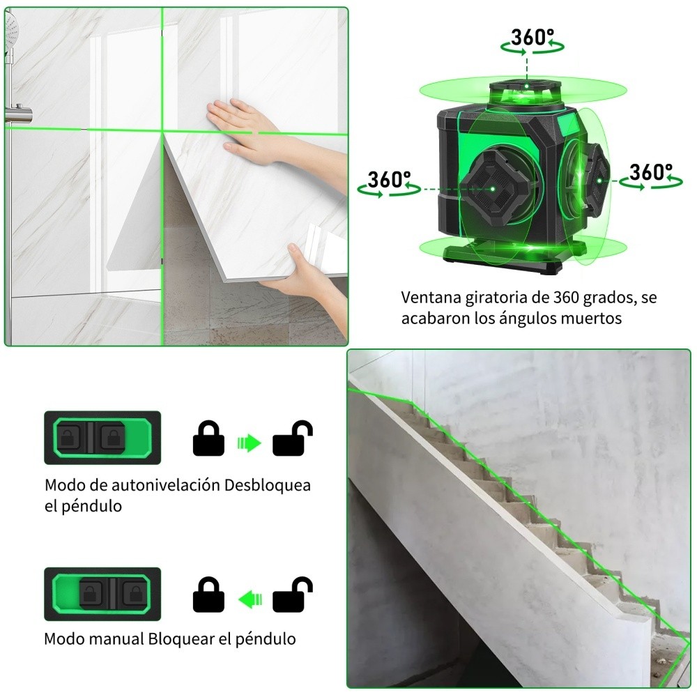 SHAWTY S0032 Multifunctional 2-Line Laser Level with Two Batteries