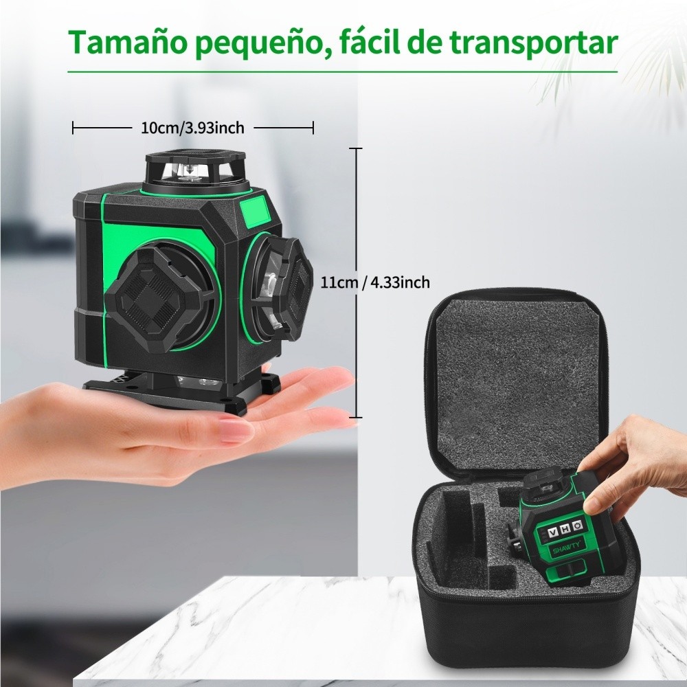 SHAWTY S0032 Multifunctional 2-Line Laser Level with Two Batteries