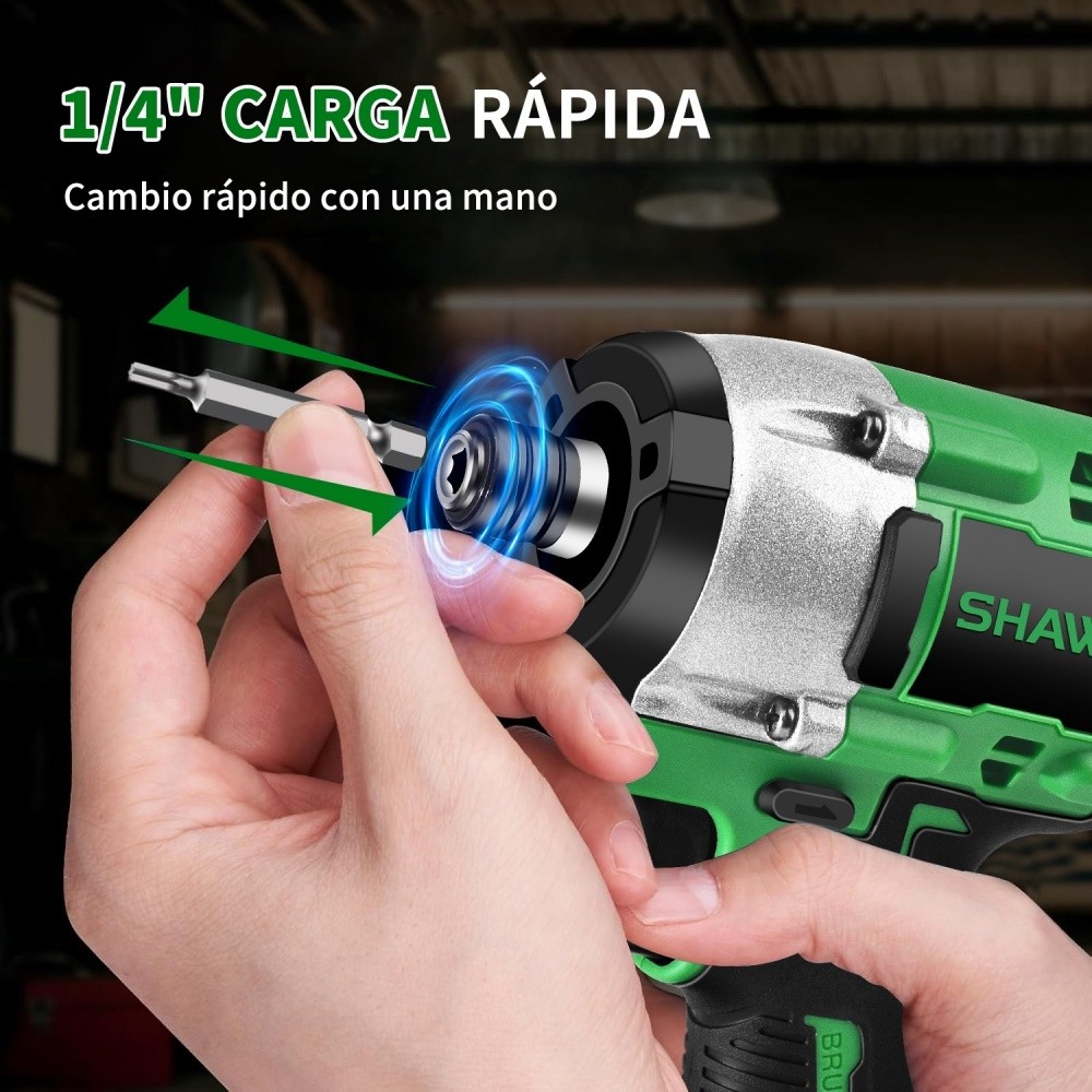 SHAWTY S0049 320nm 2400Rpm Cordless Impact Driver High-Speed,Durable with 10 Accessories & Tool Sets