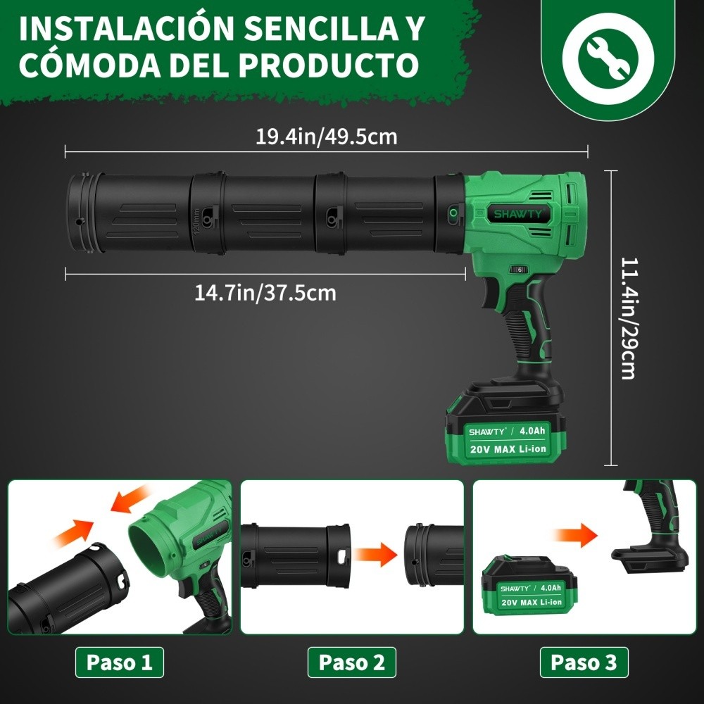 SHAWTY S0054 40000RPM Cordless Turbine Blower: Portable, Cleans Dust, Car Spots & Yard Leaves