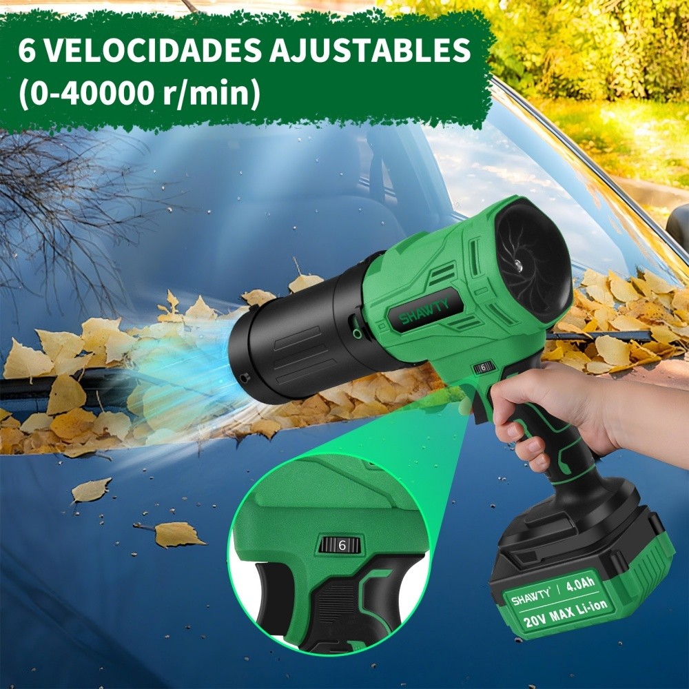 SHAWTY S0054 40000RPM Cordless Turbine Blower: Portable, Cleans Dust, Car Spots & Yard Leaves