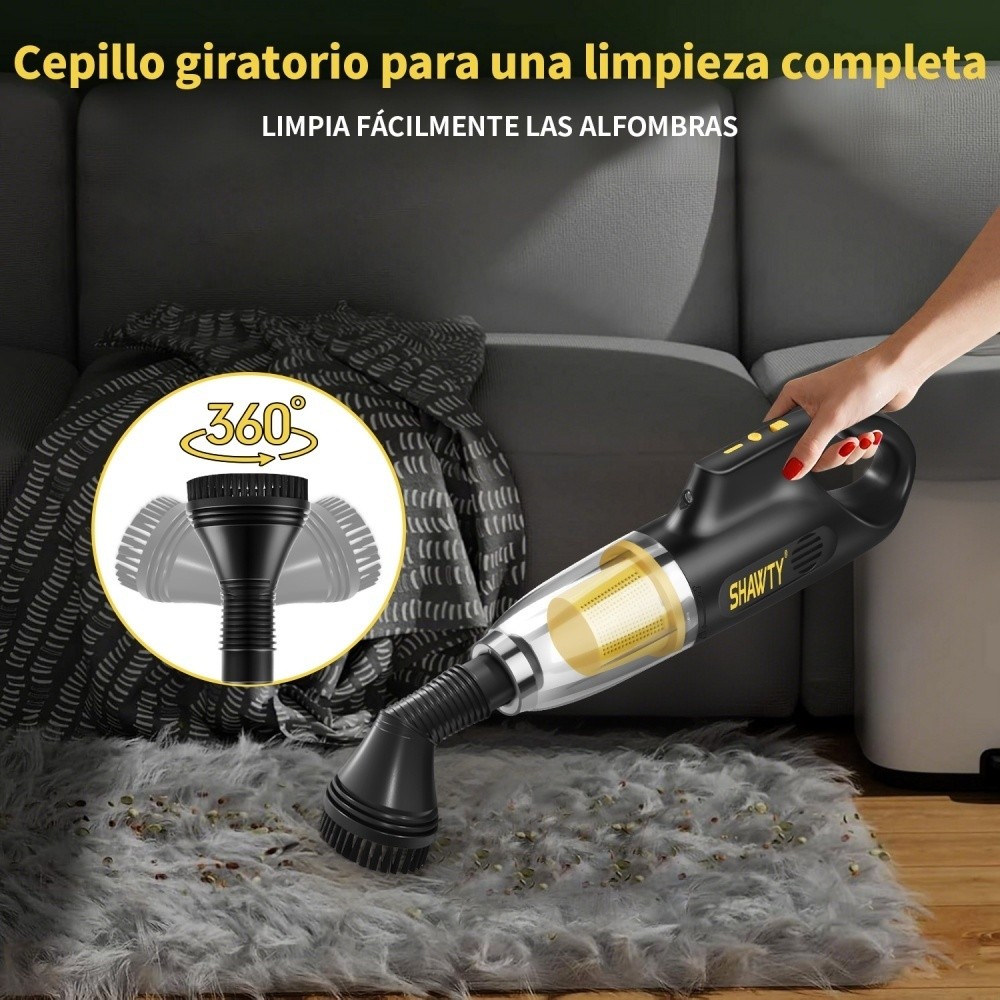 SHAWTY S0069 Cordless Handheld Vacuum - 10000PA, 600ml, Washable HEPA, Multi-Scene