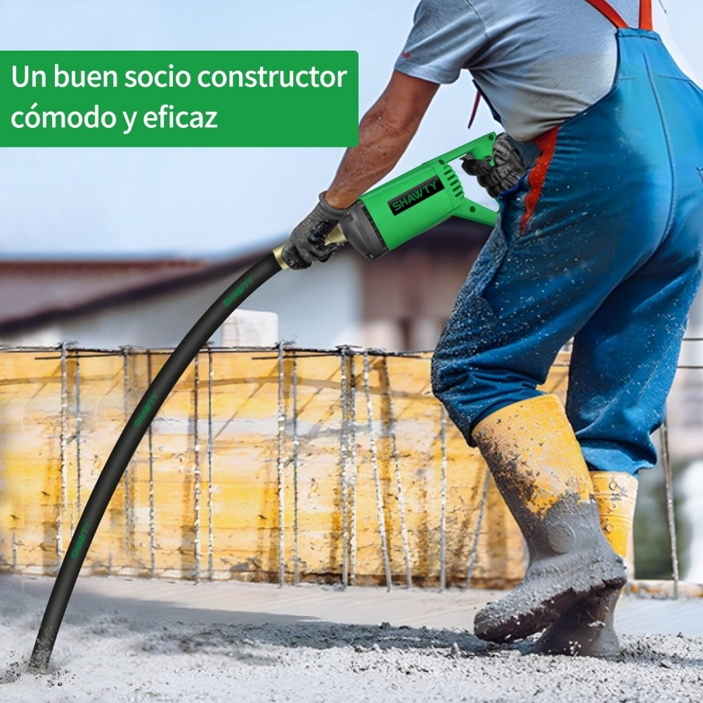 SHAWTY S0095 Portable 1200W Concrete Vibrator - 12000VPM, 1.5m Cable, Concrete Leveling