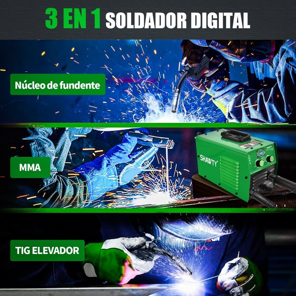 SHAWTY S0072 Portable 3-in-1 Inverter Welder-MMA MIG TIG,140A 4000W,Industrial Welding Home Maint