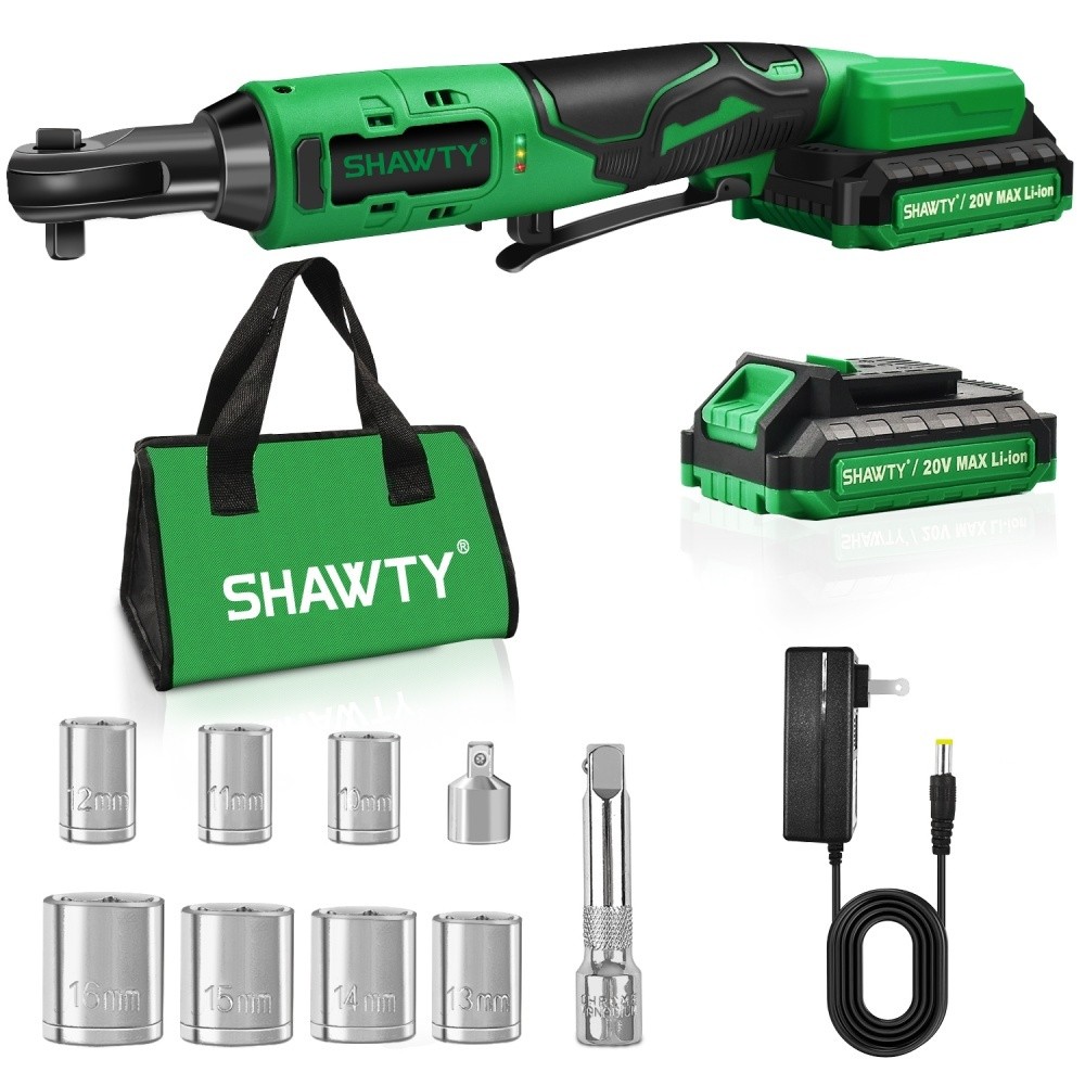 SHAWTY S0079A 20V 3/8" Impact Wrench - 65N.m, 2.0Ah Battery, 7 Sockets & Tool Bag