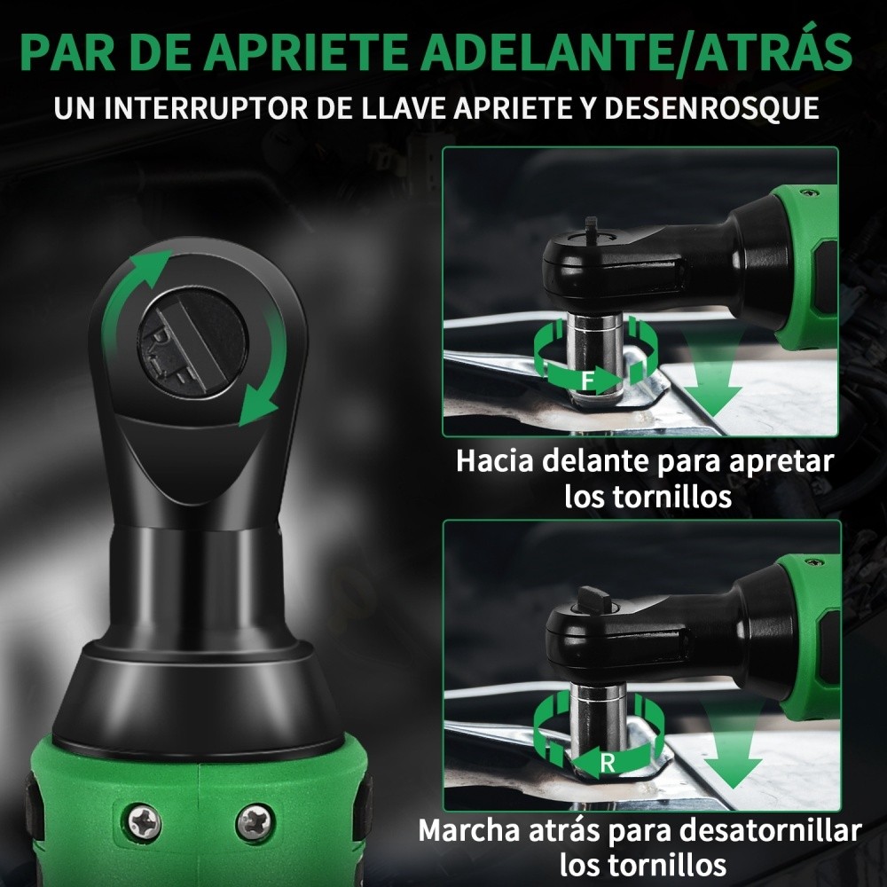 SHAWTY S0079B 20V 3/8" Electric Ratchet - 65N.m 400RPM, 2×2Ah, 8 Sockets & Accessories
