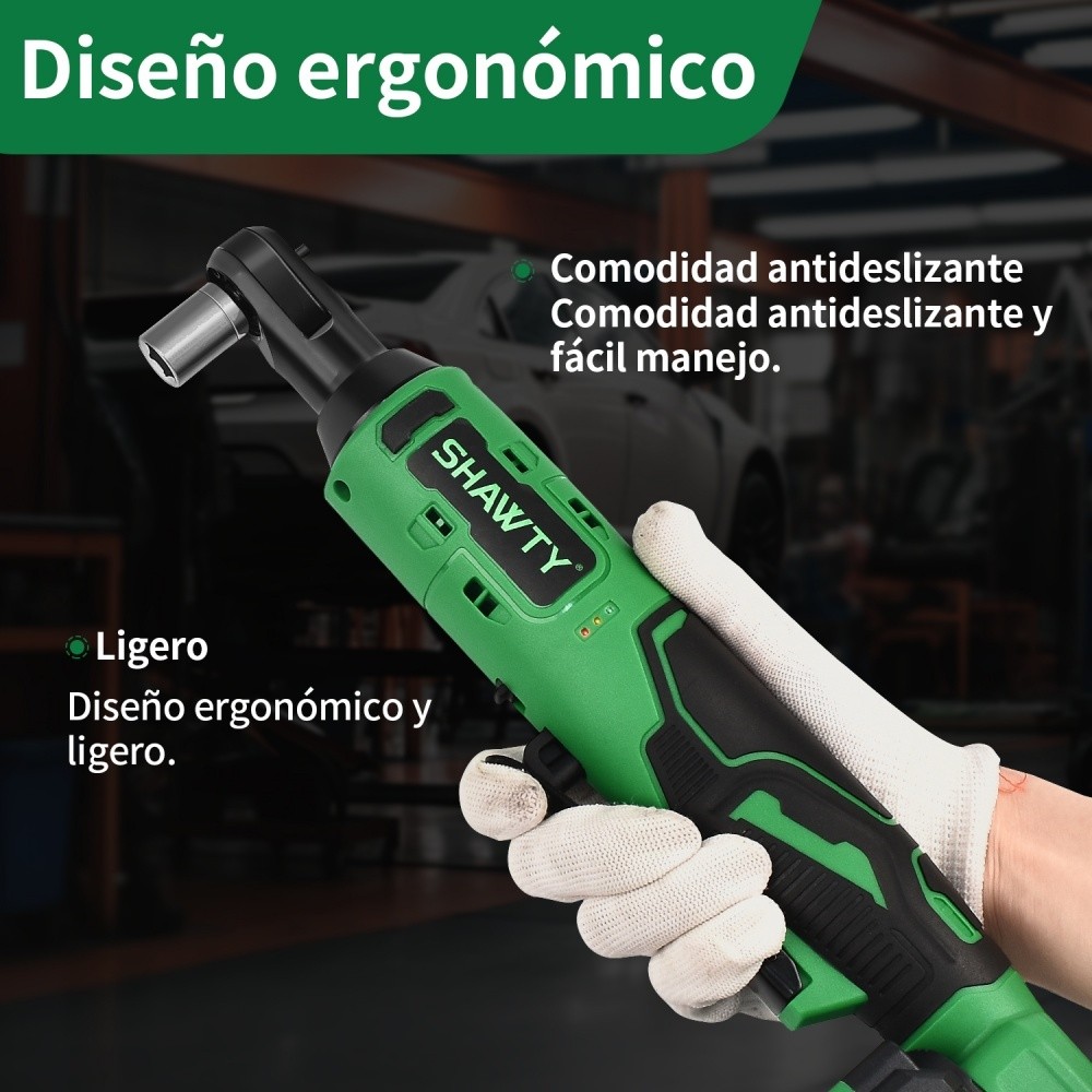 SHAWTY S0079B 20V 3/8" Electric Ratchet - 65N.m 400RPM, 2×2Ah, 8 Sockets & Accessories