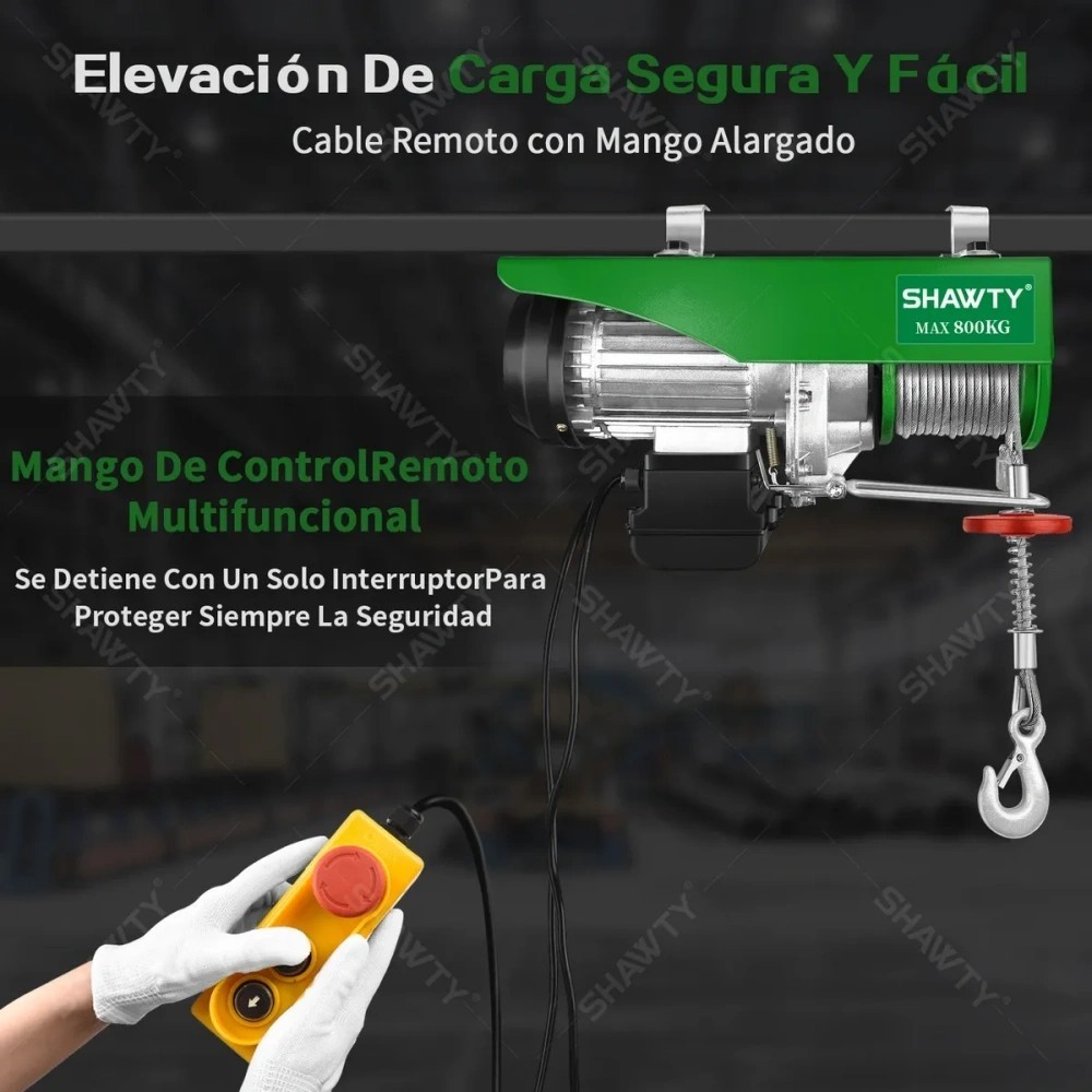 SHAWTY S0085D 400/800KG Electric Hoist - 30M Lift, Remote, Emergency Stop, Dual Cable Mode