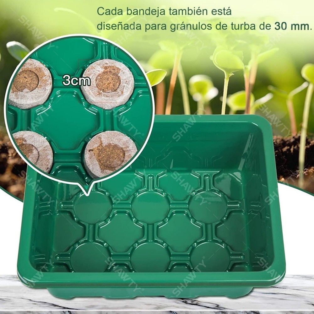 SHAWTY S0022 10×12-Hole Seedling Trays Greenhouse: Lid + Labels, Garden Growing Tools