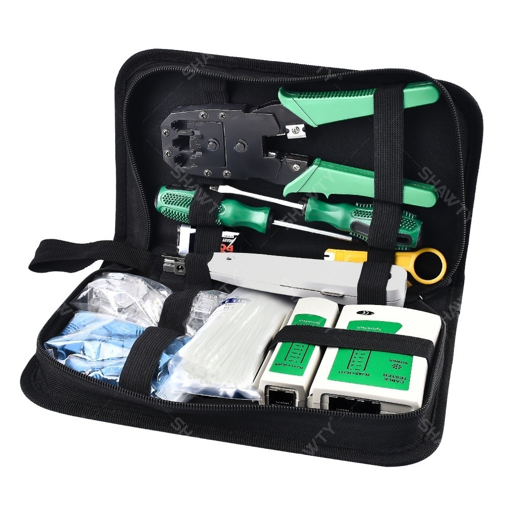 SHAWTY S0030 10-in-1 Network Tool Kit: RJ45/11/12 Crimper, Stripper & Cable Tester