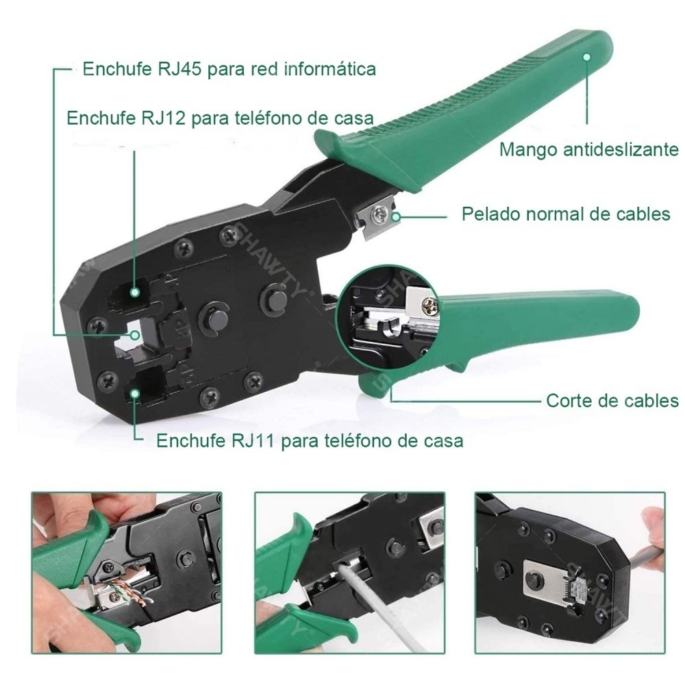 SHAWTY S0030 10-in-1 Network Tool Kit: RJ45/11/12 Crimper, Stripper & Cable Tester