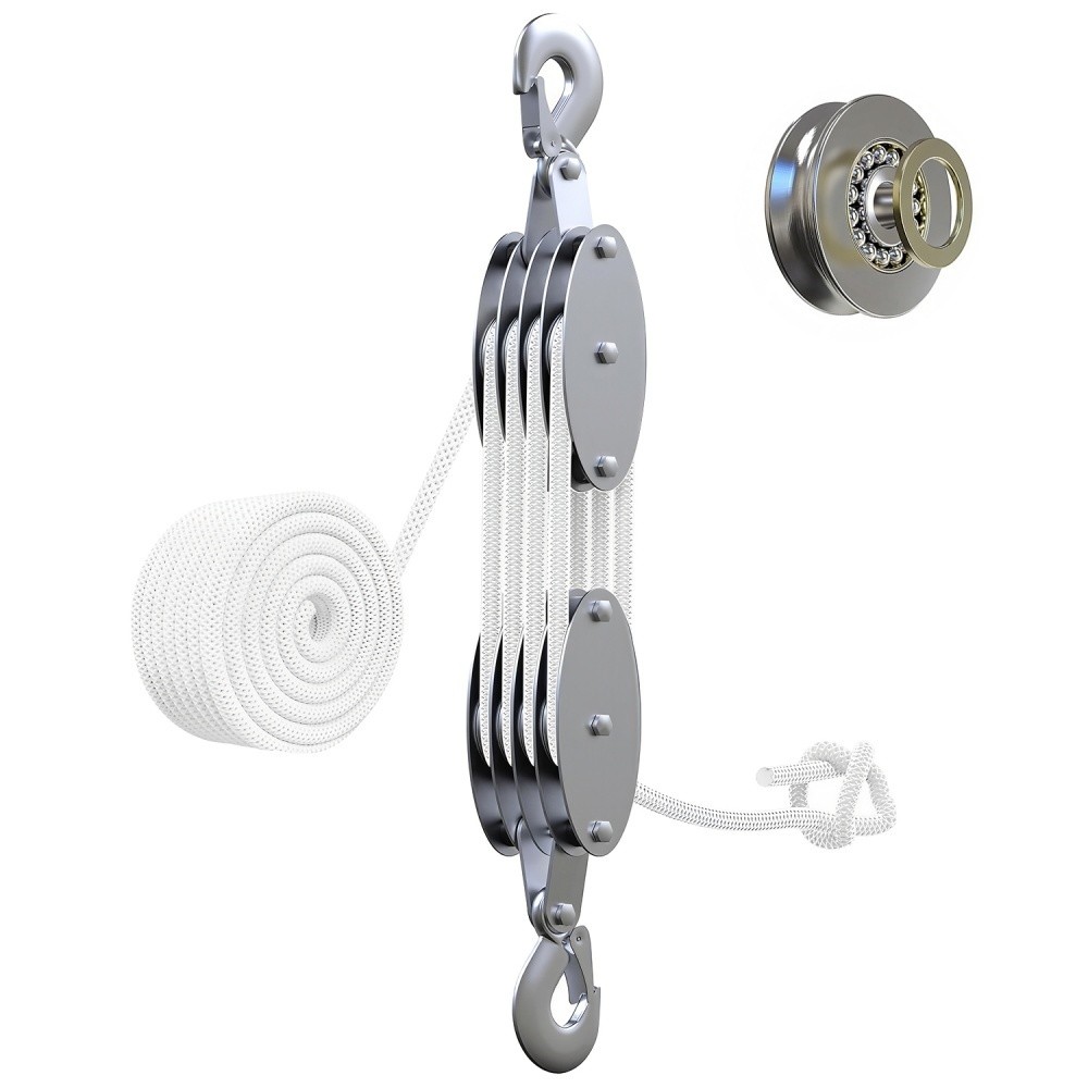 SHAWTY S0129 4-Wheel Lifting Pulley Hoist 25m-1000kg Load, 8:1 WarehousesRatio,Garages & Industr