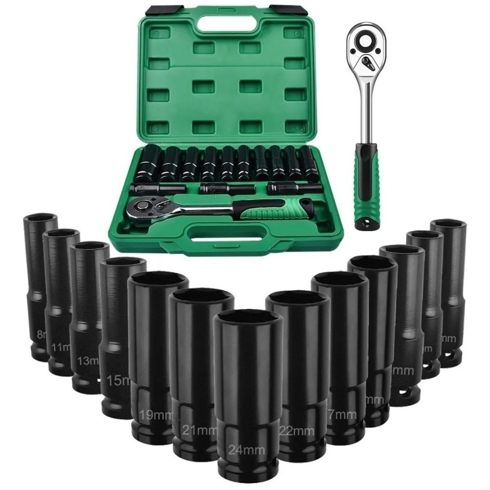 SHAWTY S0057-14 1/2" Socket Set with Ratchet Wrench, 14 pcs